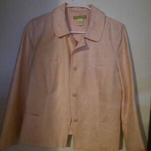 Sigrid Olsen Peach Textured Silk Jacket